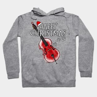 Christmas Double Bass Bassist Musician Xmas 2022 Hoodie